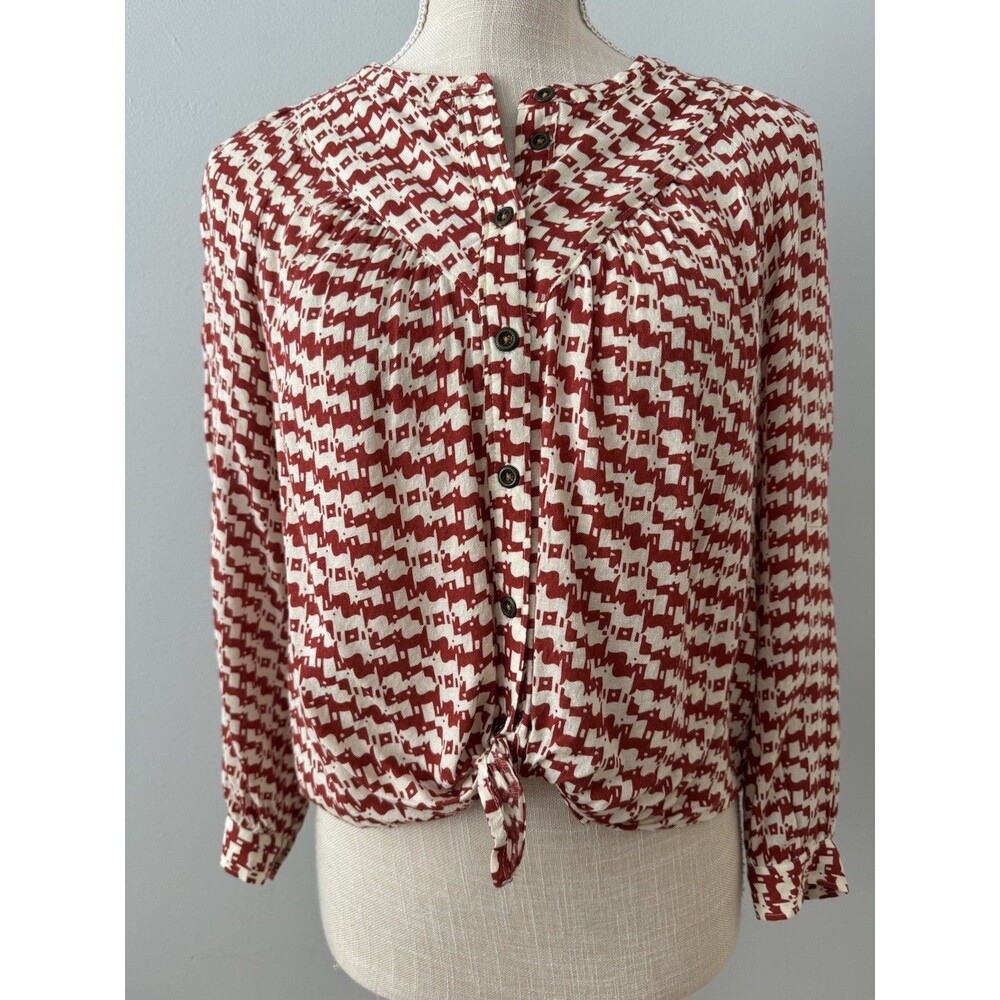 Maeve by Anthropologie Avignon Button Front‎ Blouse Scottish Terrier Size PXS